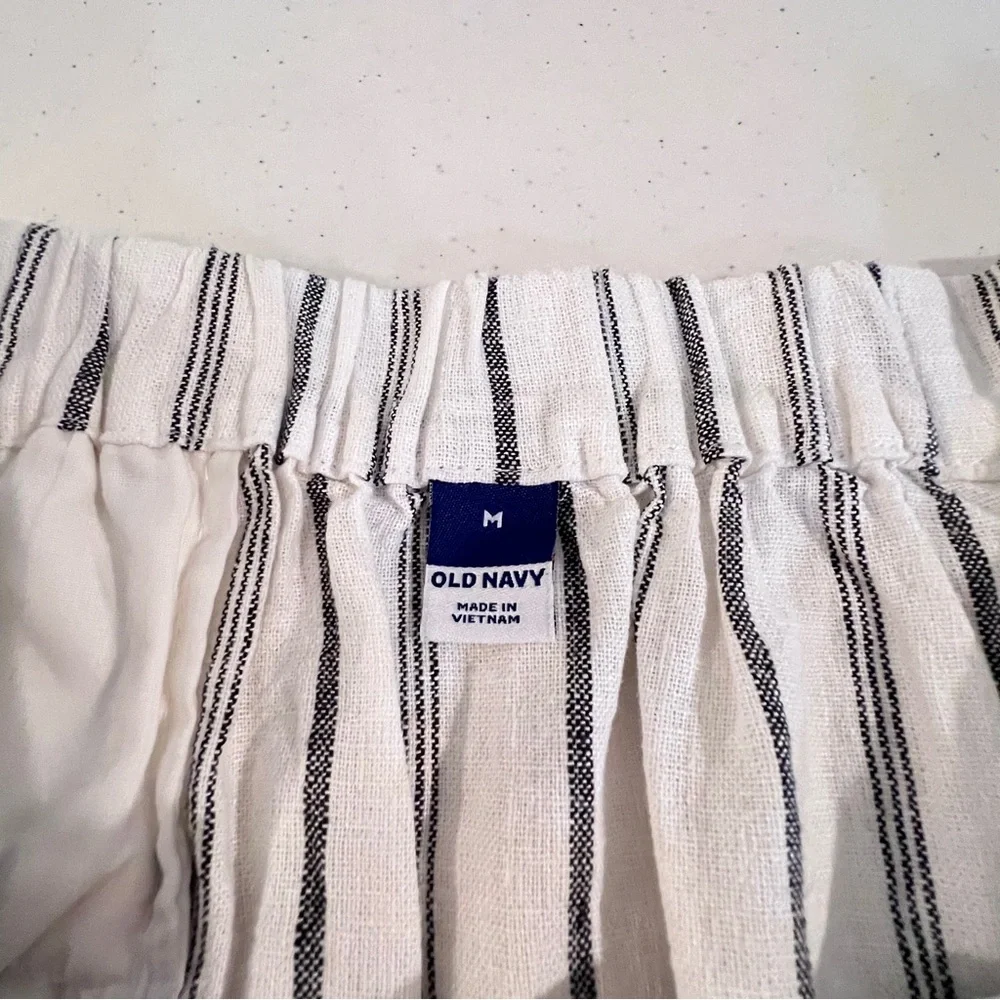 Old Navy NWT Black and White Vertical Stripe Mini Shift Skirt  Womens Size M - Picture 4 of 10